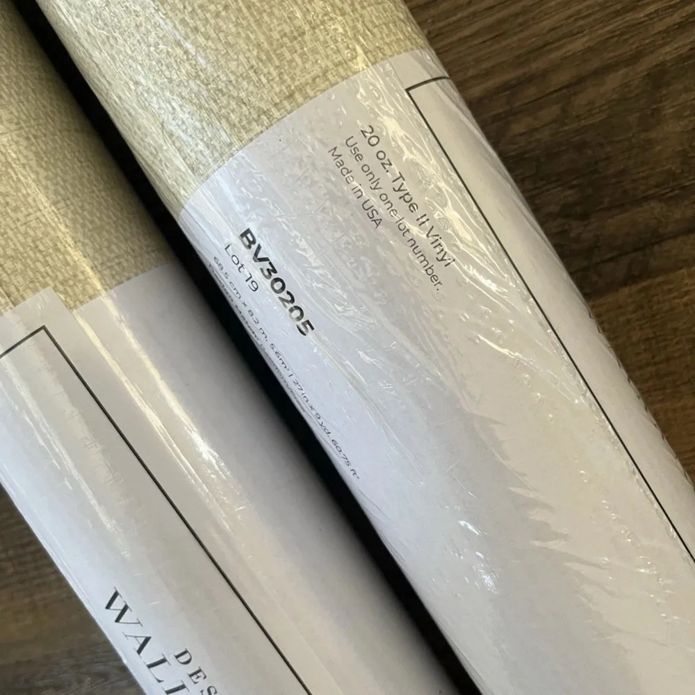 NWT SEABROOK Wallpaper BV30205 Easy Living Alabaster 2 Dbl Rolls Faux Grasscloth